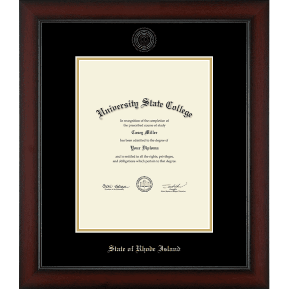 State of Rhode Island Official State Seal Document Frame, Document Size 8.5" x 11"