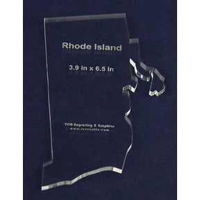 State of Rhode Island Template - 3.9 X 6.5 Inches - 1/4 Inch Thick