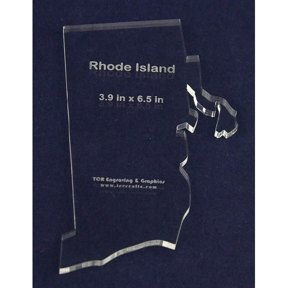 State of Rhode Island Template - 3.9 X 6.5 Inches - 1/4 Inch Thick