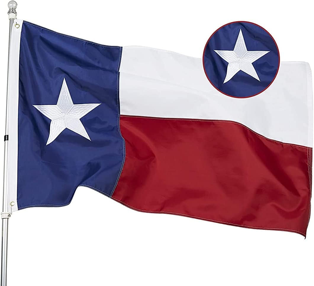 Texas 3x5 Feet Embroidered Nylon Flag with Brass Grommets