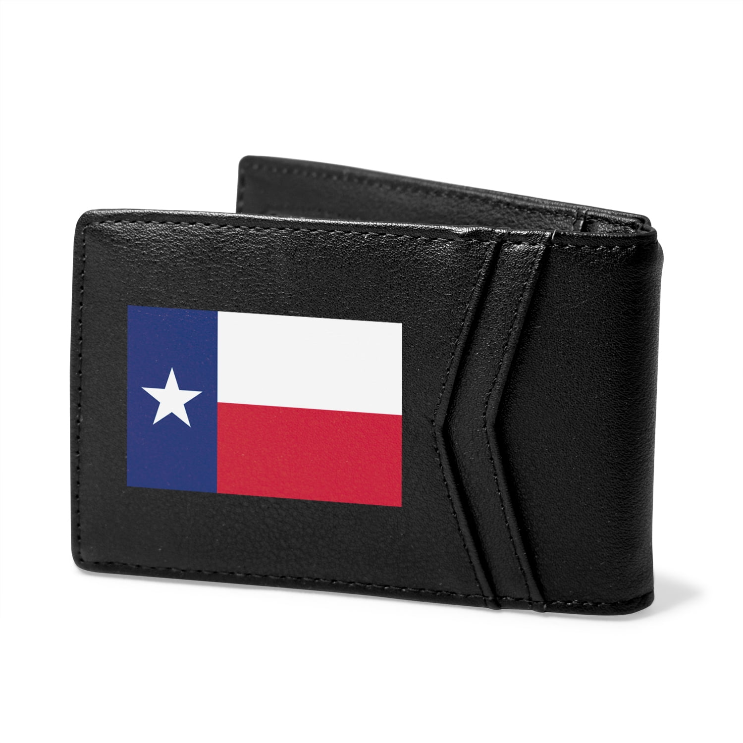 State of Texas Flag Black PU Leather Slim RFID Resistant Bi-fold Men ...