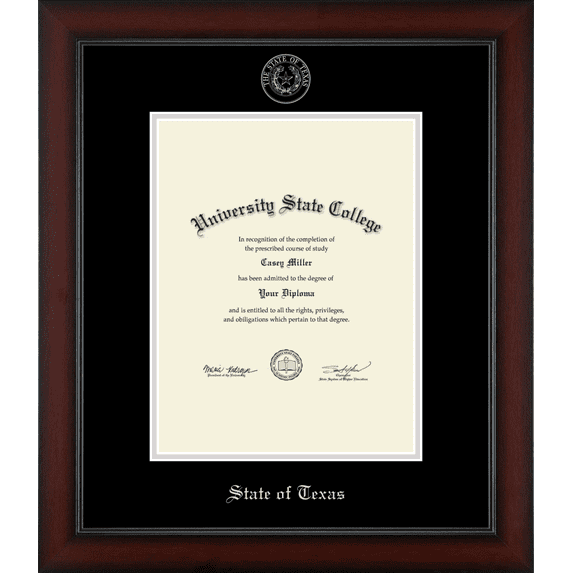 State of Texas Official State Seal Document Frame, Document Size 8.5" x 11"