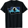thumbnail image 1 of State of Washington Bigfoot Silhouette Mountain Landscape T-Shirt, 1 of 3