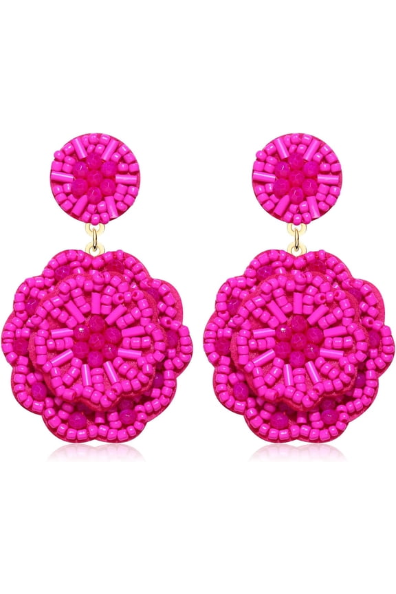 Statement Beaded Drop Earrings for Women Layered Bead Dangle Earrings[c3117]