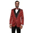 thumbnail image 1 of Statement Bellagio Men's Paisely 3 Piece Modern Fit Tuxedo - Red - 48R, 1 of 3
