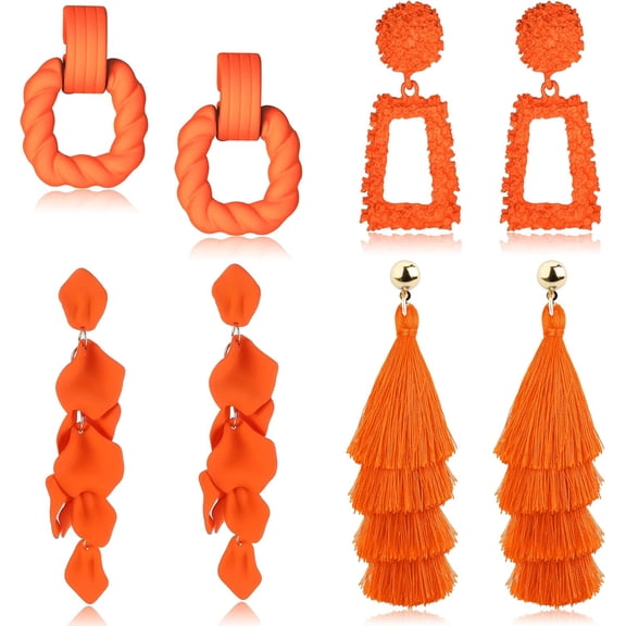 Statement Earrings Drop Raffia Earrings Dangle Geometric Earrings Boho Long Tassel Earrings Hot Pink Earrings For Women[Z1]