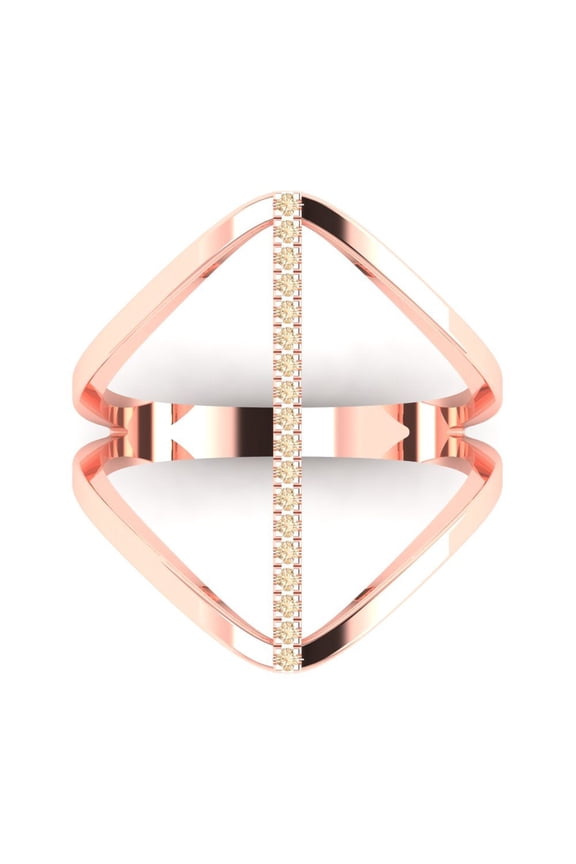 Statement Engagement Ring for Women - 0.09ct Natural Morganite in 14K Rose Gold Promise Ring