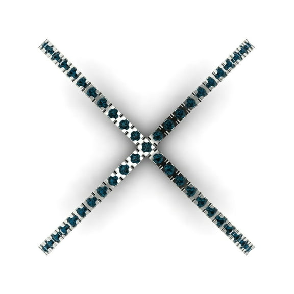 Statement Engagement Ring for Women - 0.245ct Natural London Blue Topaz in 18K White Gold Promise Ring