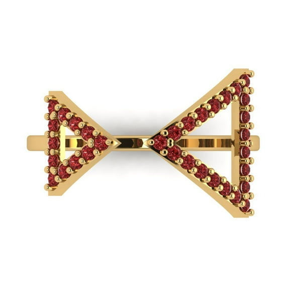 Statement Engagement Ring for Women - 0.2475ct Natural Garnet in 14K Yellow Gold Promise Ring