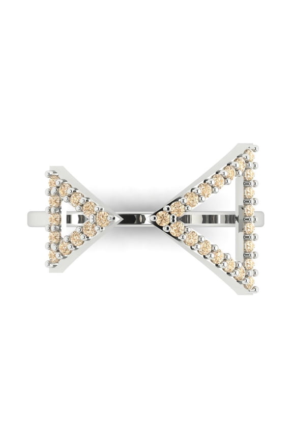 Statement Engagement Ring for Women - 0.2475ct Natural Morganite in 14K White Gold Promise Ring