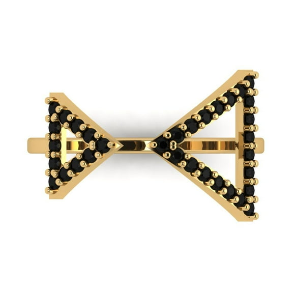 Statement Engagement Ring for Women - 0.2475ct Natural Onyx in 14K Yellow Gold Promise Ring