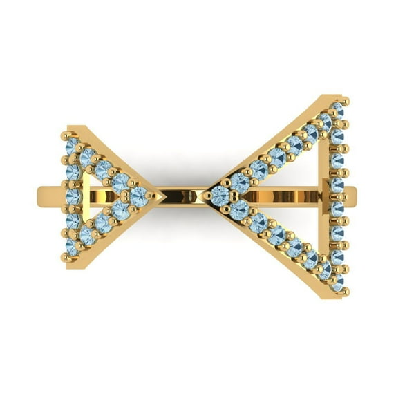 Statement Engagement Ring for Women - 0.2475ct Simulated Blue Diamond in 14K Yellow Gold Promise Ring