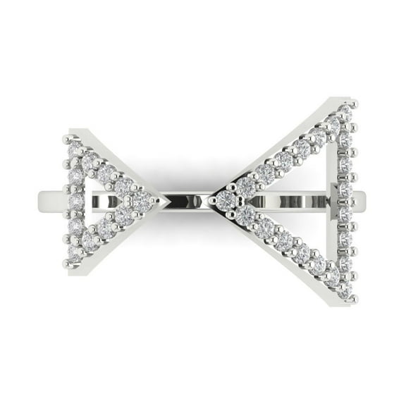 Statement Engagement Ring for Women - 0.2475ct White Sapphire in 18K Yellow Gold Promise Ring