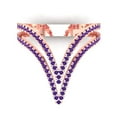 thumbnail image 1 of Statement Engagement Ring for Women - 0.525ct Natural Amethyst in 14K Rose Gold Promise Ring, 1 of 6