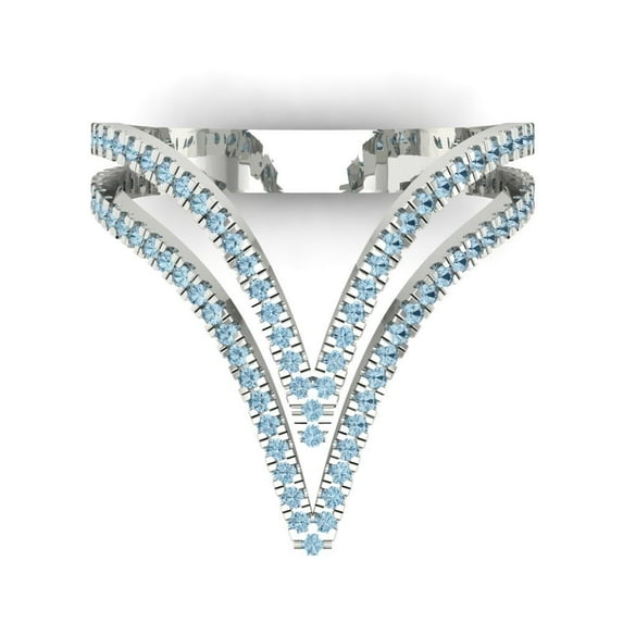 Statement Engagement Ring for Women - 0.525ct Natural Aquamarine in 14K White Gold Promise Ring