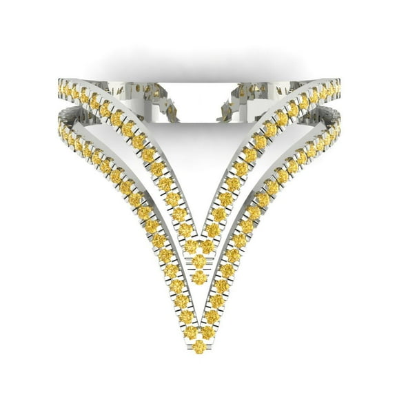 Statement Engagement Ring for Women - 0.525ct Natural Citrine in 18K White Gold Promise Ring