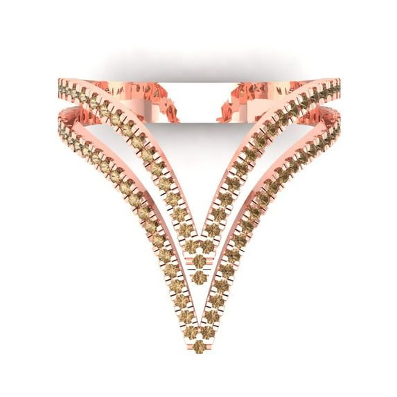 Statement Engagement Ring for Women - 0.525ct Simulated Champagne Diamond in 14K Rose Gold Promise Ring