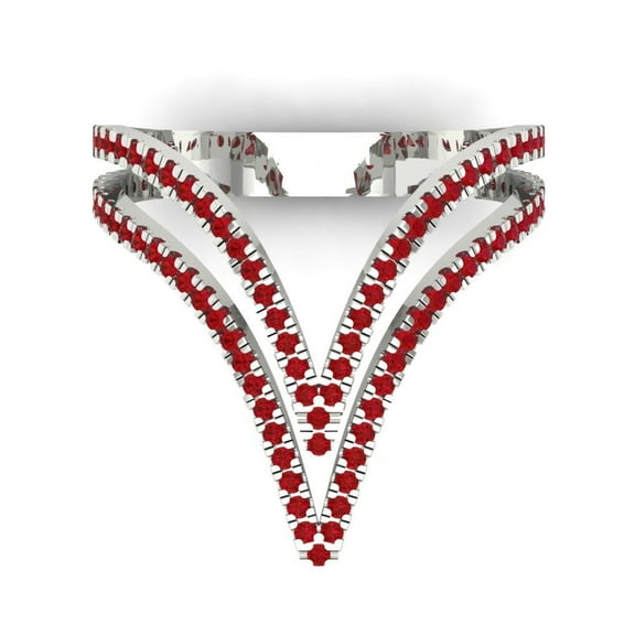 Statement Engagement Ring for Women - 0.525ct Simulated Ruby in 14K White Gold Promise Ring