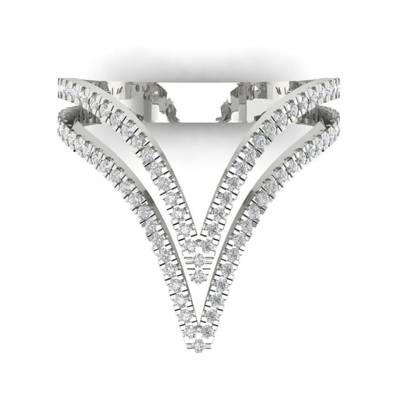 Statement Engagement Ring for Women - 0.525ct White Sapphire in 14K White Gold Promise Ring