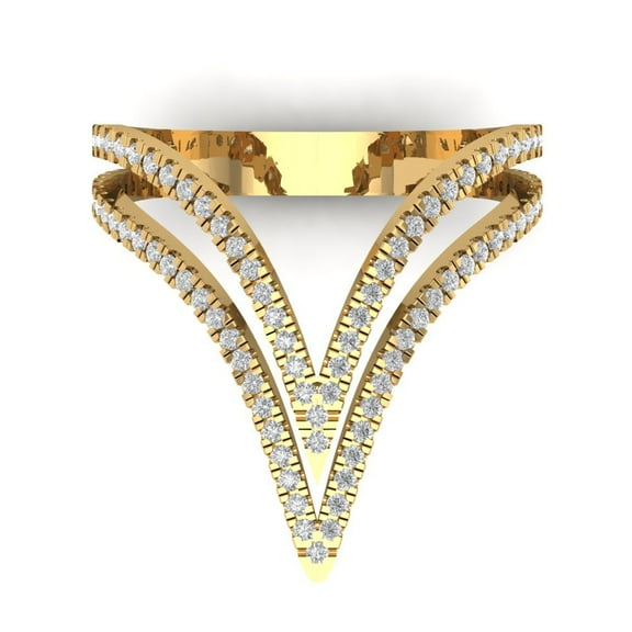 Statement Engagement Ring for Women - 0.525ct White Sapphire in 18K Yellow Gold Promise Ring