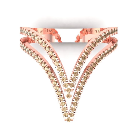 Statement Engagement Ring for Women - 0.525ct Yellow Moissanite in 14K Rose Gold Promise Ring
