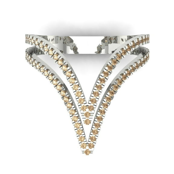 Statement Engagement Ring for Women - 0.525ct Yellow Moissanite in 14K White Gold Promise Ring