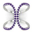 thumbnail image 1 of Statement Engagement Ring for Women - 0.5ct Natural Amethyst in 18K White Gold Promise Ring, 1 of 6