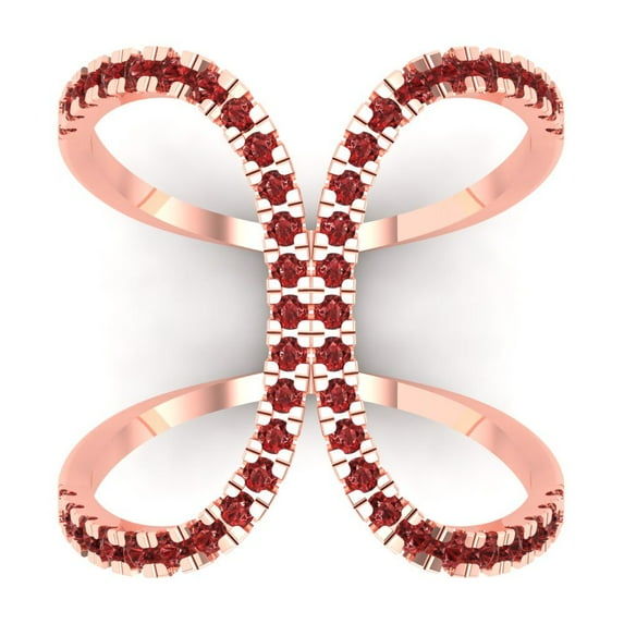 Statement Engagement Ring for Women - 0.5ct Natural Garnet in 18K Rose Gold Promise Ring