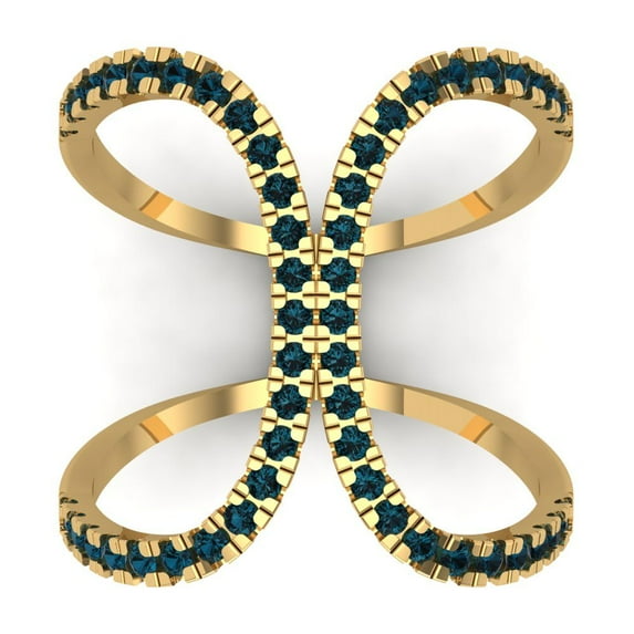 Statement Engagement Ring for Women - 0.5ct Natural London Blue Topaz in 14K Yellow Gold Promise Ring