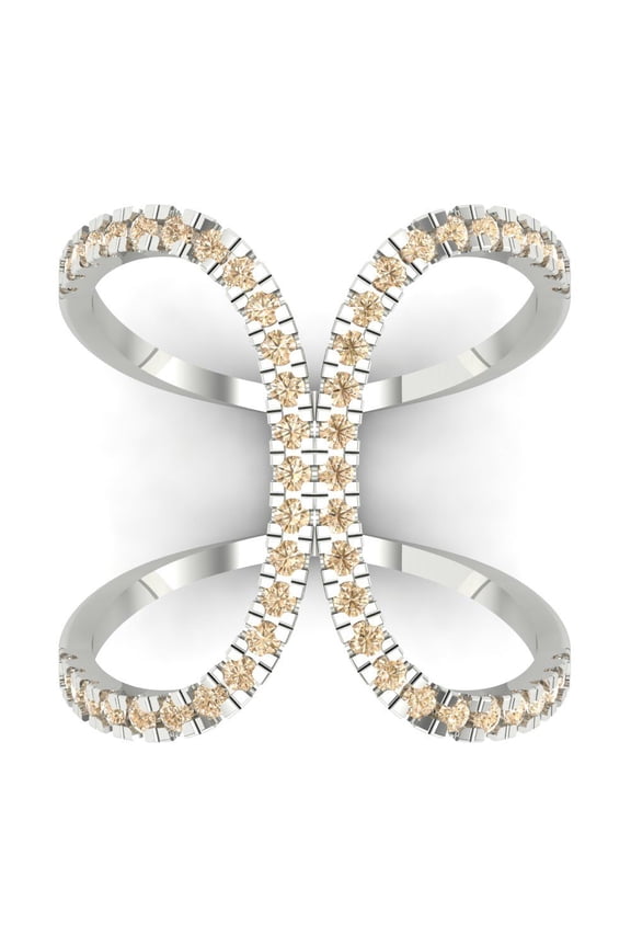 Statement Engagement Ring for Women - 0.5ct Natural Morganite in 14K White Gold Promise Ring