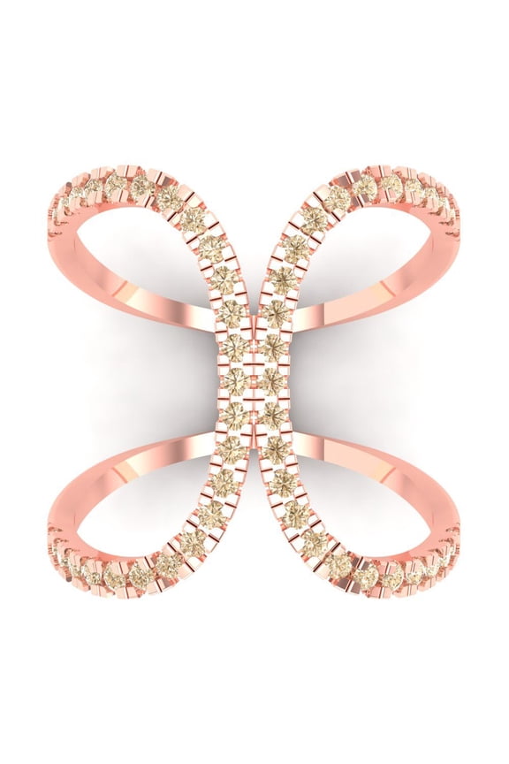 Statement Engagement Ring for Women - 0.5ct Natural Morganite in 18K Rose Gold Promise Ring