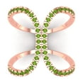 thumbnail image 1 of Statement Engagement Ring for Women - 0.5ct Natural Peridot in 14K Rose Gold Promise Ring, 1 of 6
