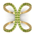 thumbnail image 1 of Statement Engagement Ring for Women - 0.5ct Natural Peridot in 14K Yellow Gold Promise Ring, 1 of 6