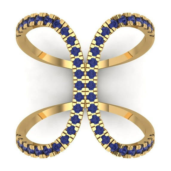 Statement Engagement Ring for Women - 0.5ct Simulated Tanzanite in 14K Yellow Gold Promise Ring