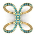 thumbnail image 1 of Statement Engagement Ring for Women - 0.5ct Simulated Turquoise in 14K Yellow Gold Promise Ring, 1 of 6