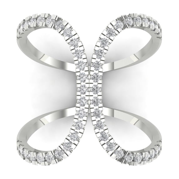 Statement Engagement Ring for Women - 0.5ct White Sapphire in 14K White Gold Promise Ring