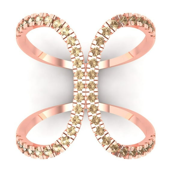 Statement Engagement Ring for Women - 0.5ct Yellow Moissanite in 14K Rose Gold Promise Ring