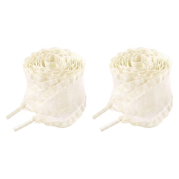 Statement Fabric Shoelaces Ruffled Replacement Pair for Sneaker Dressing Casual Shoe Accents Canvas Lace Charm