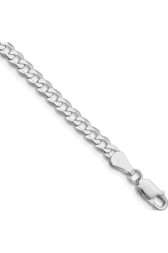 Statement Flawless Stunning Sterling Silver Rhodium-plated 4.7mm Flat Curb Chain Luxurious Gorgeous Graceful