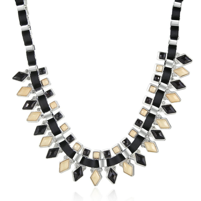 Statement Handmade Choker Chain Necklace Silver Plated Crystal - Main Image