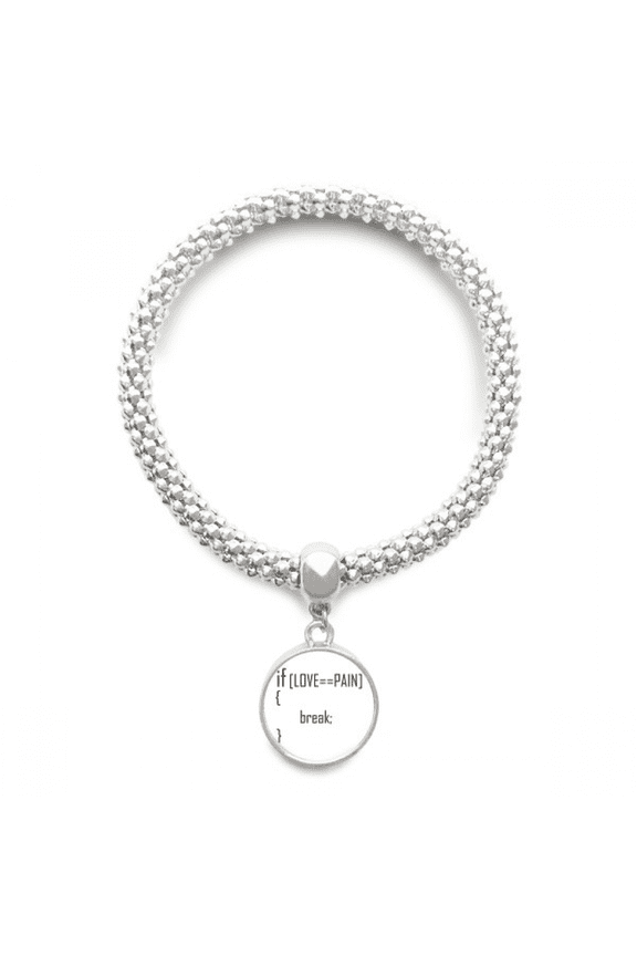 Statement If Love Equals To Pain Sliver Bracelet Pendant Jewelry Chain Adjustable Bangle