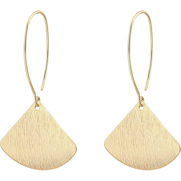 Statement Long Gold Circle Simicircle Ball Dangling Earrings For Women Lightweight Circle Disc Coin Geometric Flat Brushed 18K Gold Plated Drop Dangle Hanging Hoop Earrings For Women Gift Fo[Z3548]