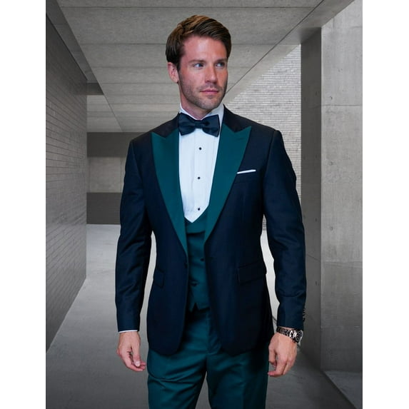 Statement Mens Hunter Tuxedo 3 Piece Designer Formalwear Arya
