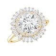 thumbnail image 1 of Rosec Jewels Round Moissanite Halo Engagement Ring - D-VS1 Quality Certified Moissanite Ring, 14K Yellow Gold, US 5.50, 1 of 8