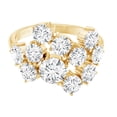 thumbnail image 1 of Rosec Jewels Certified Moissanite Cluster Ring (D-VS1 Quality) - Cocktail Ring for Women - with Jewelry Box, 14K Yellow Gold, US 5.50, 1 of 8