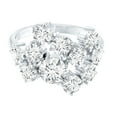 thumbnail image 1 of Rosec Jewels Certified Moissanite Cluster Ring (D-VS1 Quality) - Cocktail Ring for Women - with Jewelry Box, 925 Sterling Silver, US 7.00, 1 of 8