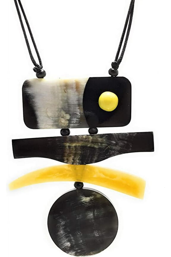 Statement Pendant Necklace for Women in Natural/Yellow color by Chahat Accessories