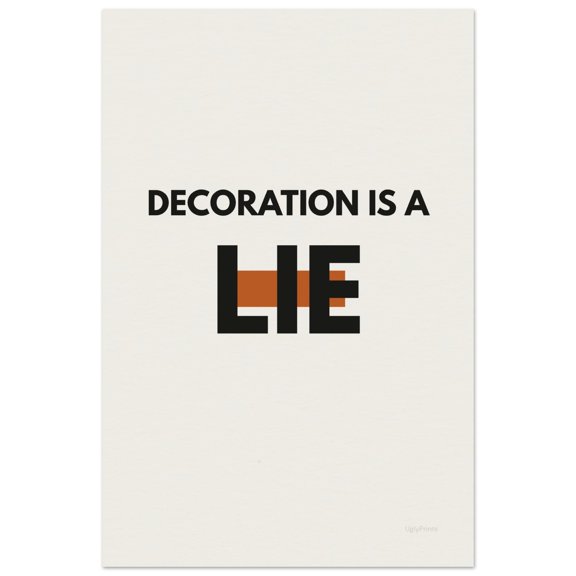 Statement Wall Art Decoration Is A Lie Bold Quote Print Sarcastic Poster, Poster Only