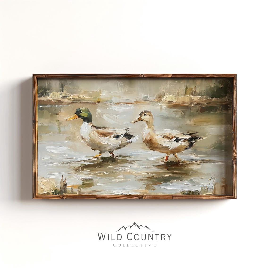 Statement Waterfowl With Mallard Couple Full Body Composition And ...