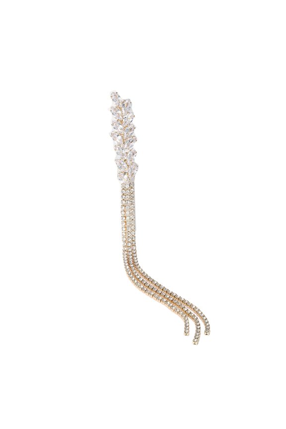 Statement Women's Lapel Pin Fashionable Flowing Fringe Brooches Pin Stylish Crystal Wheat Ear Brooch Accessory for Women